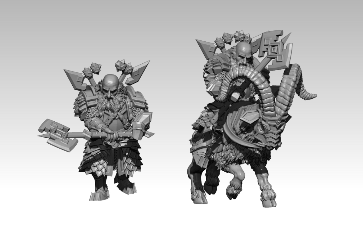 Dwarf Fighter zu Fuß und beritten